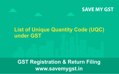 List of Unique Quantity Code – UQC for GST Invoice