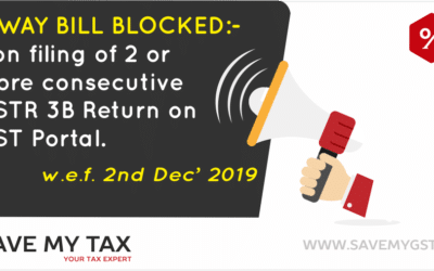 Eway Bill Generation Blocking – Non filing of GSTR-3B Return